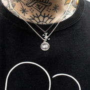 People's Store MOTO-BUNKA SILVER LOGO NECKLACE