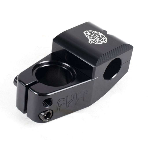 Black CULT MAX VU STEM made of 6061 aluminum with solid bolts and recessed compression bolt area