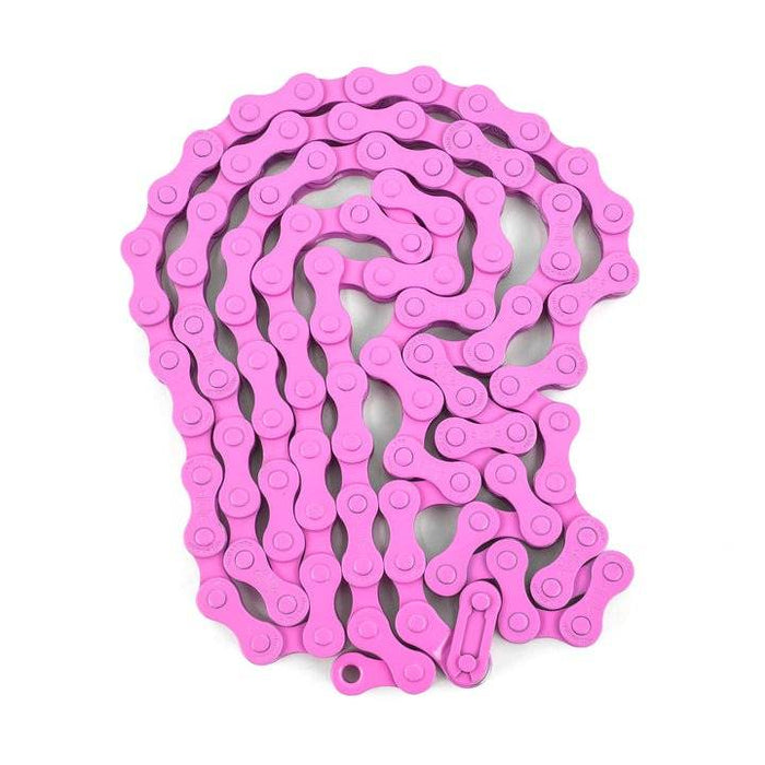 Pink MISSION 410 CHAIN 1/8" size with Teflon coating and master-link for easy installation
