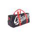 Black Odyssey duffler bag with red handles and white logo text