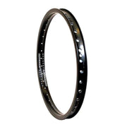 ODYSSEY RIM Quadrant 20-inch 36-hole black aluminum bicycle rim with pinned junction design and offset spoke drilling.