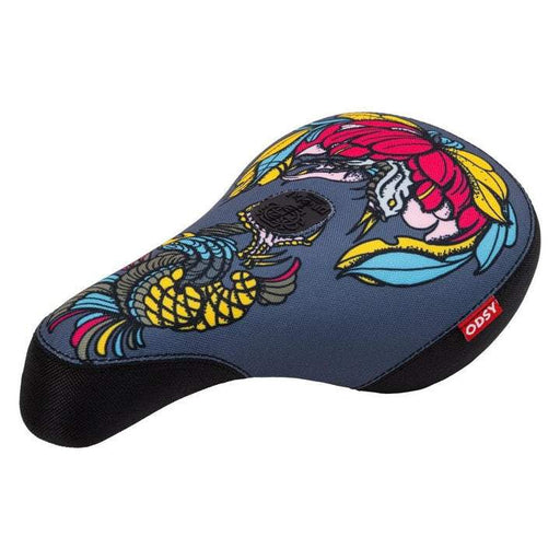 ODYSSEY SNAKE TRAP BMX bike seat with colorful snake design and black base