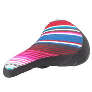 ODYSSEY MEXICAN BLANKET bike seat with colorful striped textile and black edges
