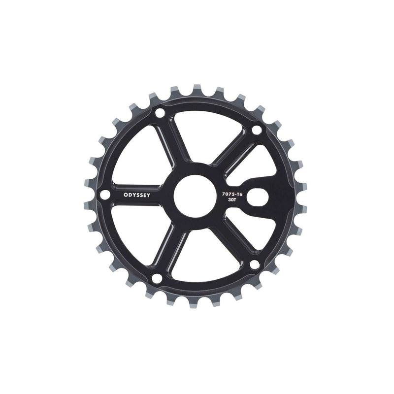 Black Odyssey Utility Pro Sprocket BMX sprocket made from 7075 aluminum with 30 teeth and CNC machined design