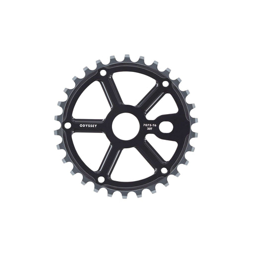Black Odyssey Utility Pro Sprocket BMX sprocket made from 7075 aluminum with 30 teeth and CNC machined design
