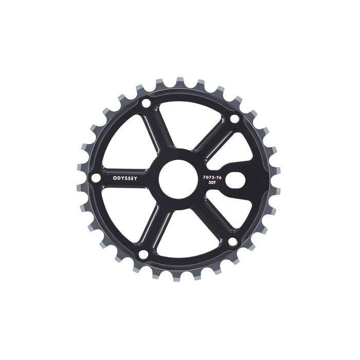 Black Odyssey Utility Pro Sprocket BMX sprocket made from 7075 aluminum with 30 teeth and CNC machined design