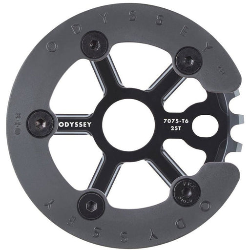 ODYSSEY UTILITY sprocket with protective guard in black, 25T, 7075-T6 aluminum alloy