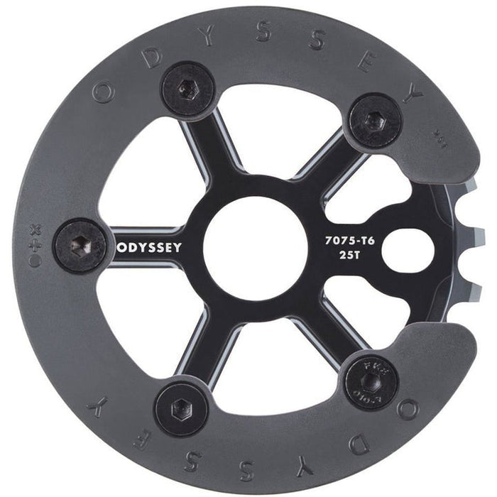 ODYSSEY UTILITY sprocket with protective guard in black, 25T, 7075-T6 aluminum alloy