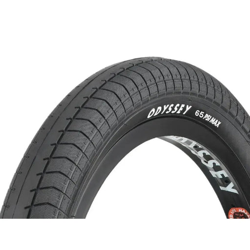 ODYSSEY PATH PRO 65 PSI single-ply BMX bike tire with directional tread and micro-knurled side blocks for enhanced grip and durability