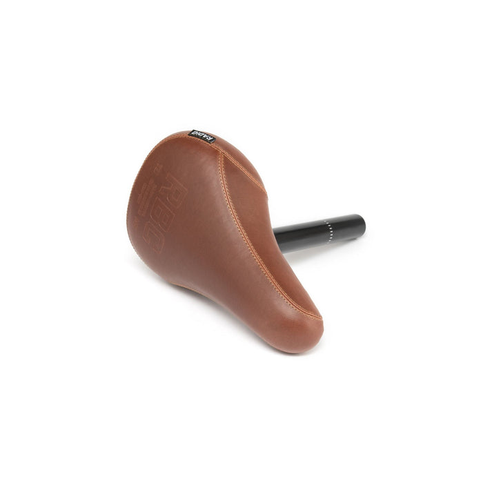 RADIO CENTURY SEAT brown leather combo seat with long black alloy post and embossed logo