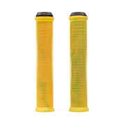 Yellow Radio Login XL Grip bicycle handlebar grips with ribbed texture and black bar ends
