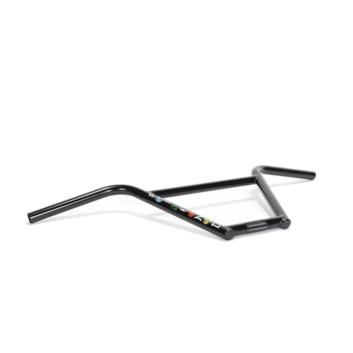 FIEND RAEKES HANDLEBAR black four-piece Chromoly BMX handlebar with butted crossbar and colorful logo decals