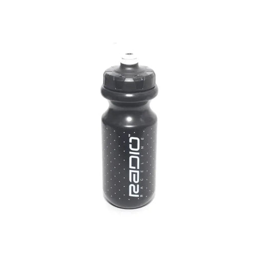 Black Radio Race Team water bottle with screw top and Radio Raceline graphics, 600ml capacity