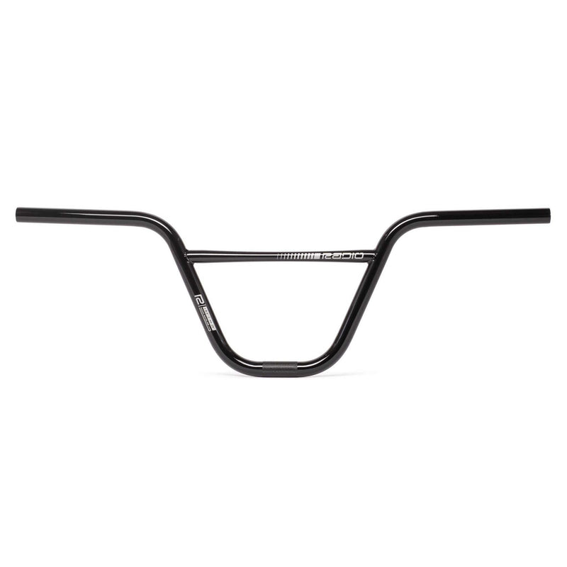 Black RADIO NEON PRO lightweight Chromoly BMX handlebar with tapered cross tube and 8-inch rise