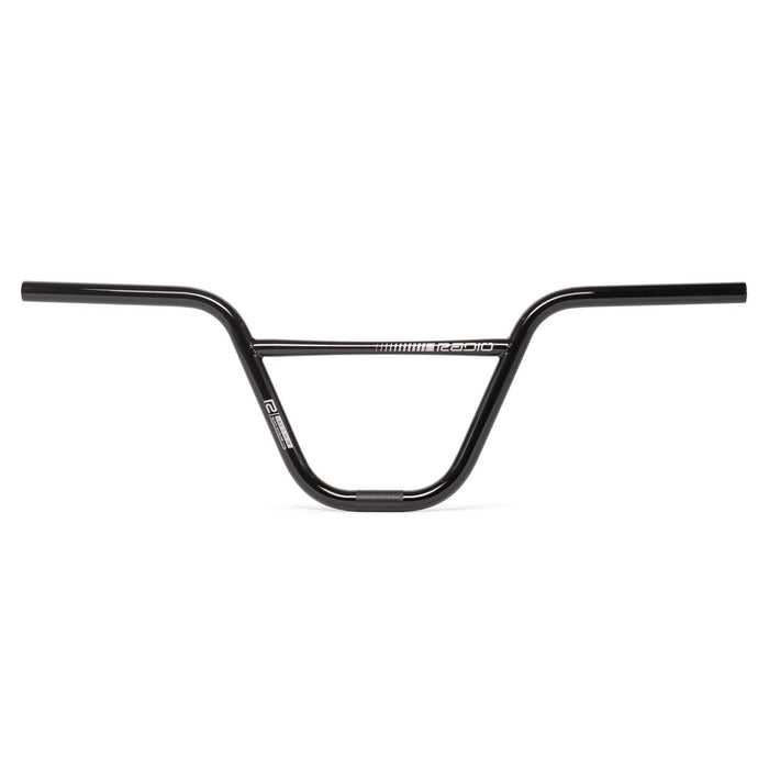 Black RADIO NEON PRO lightweight Chromoly BMX handlebar with tapered cross tube and 8-inch rise