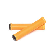 Radio Login XL Grip orange ribbed rubber bike grips with nylon bar ends