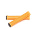 Radio Login XL Grip orange ribbed rubber bike grips with nylon bar ends