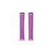 Pair of purple RADIO LOGIN XL GRIP bike grips with ribbed texture and black nylon bar ends