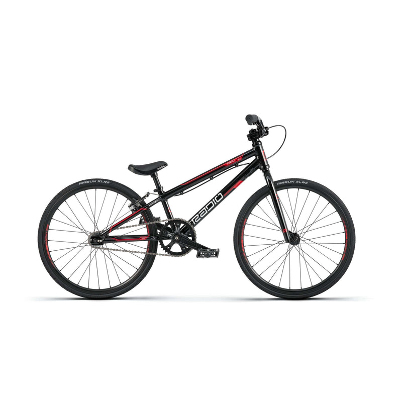 Radio Raceline Cobalt Mini complete black and red BMX race bike with alloy frame and sealed hubs.