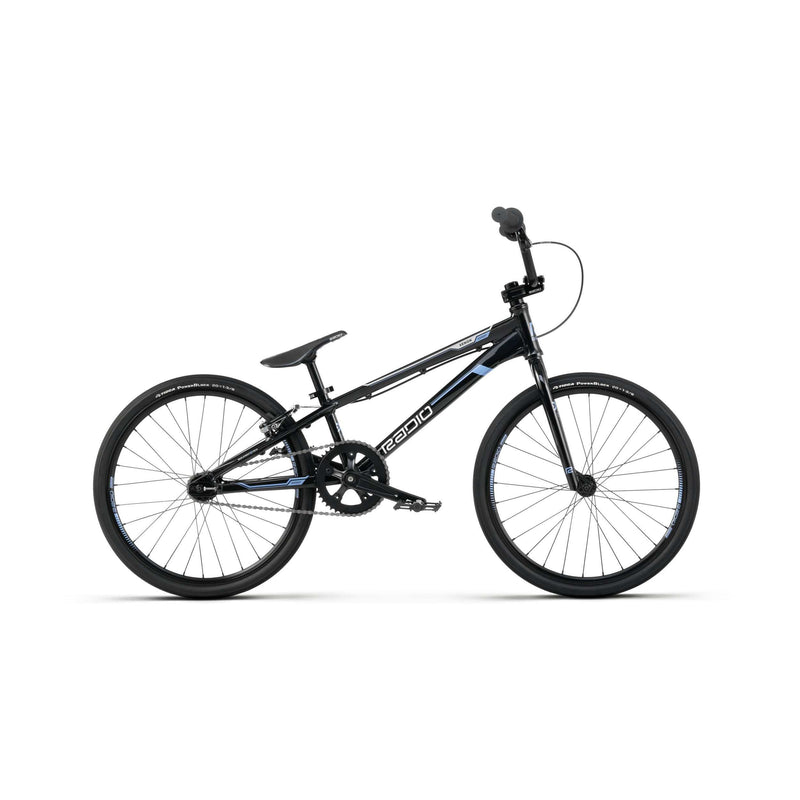 Black RADIO RACELINE XENON Expert complete BMX bike with disc brake ready alloy frame and 20-inch wheels