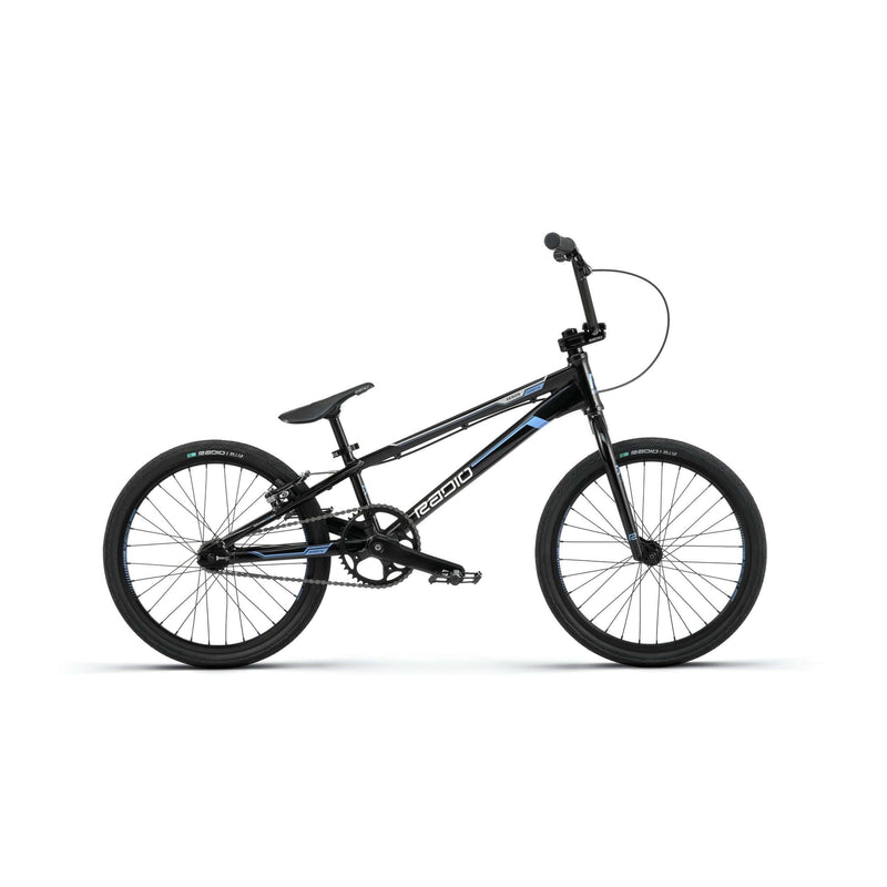 Black and blue RADIO RACELINE XENON Expert XL BMX bike with disc brake ready hydroformed alloy frame and clippers expert rims