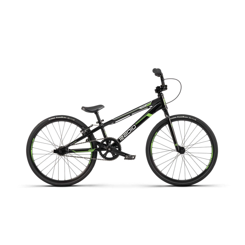RADIO RACELINE XENON JUNIOR complete black and green 20-inch kids bike with alloy frame and disc brake ready design