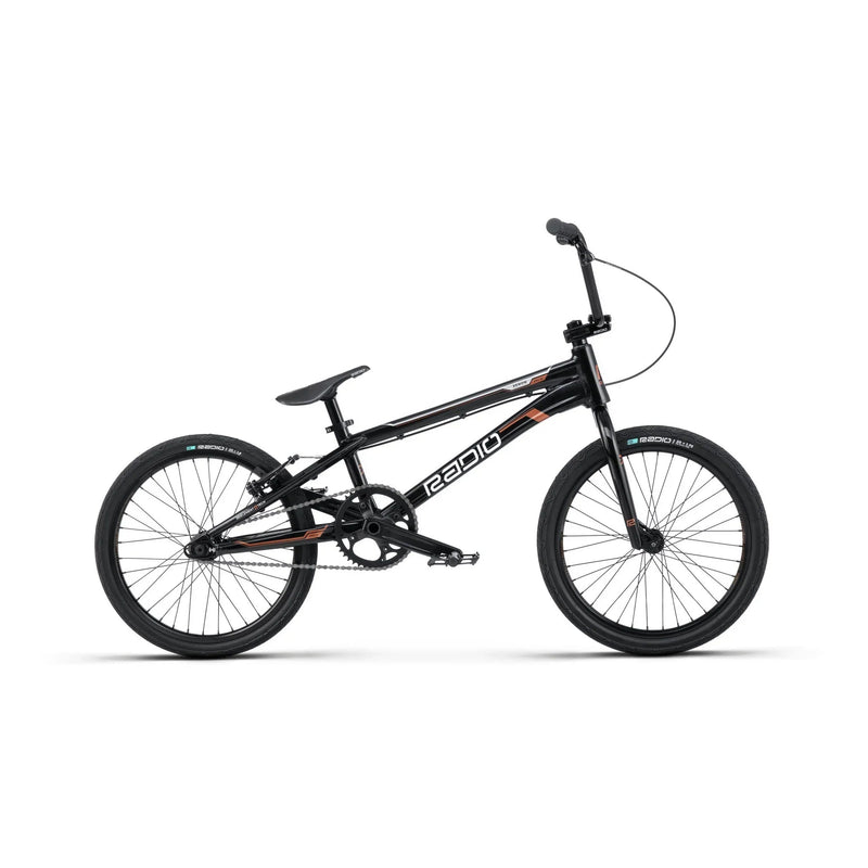 RADIO RACELINE XENON PRO XL black BMX bike with disc-ready hydroformed alloy frame and Oxygen tires