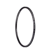 Radio Clipper Junior Rim 20-inch lightweight black bicycle rim with 28 spoke holes, made from 6061-T6 alloy.