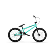 RADIO SAIKO 20 BMX bike with low-slung frame, 20-inch wheels, teal color, and black tires designed for nimble and responsive riding
