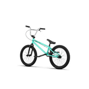 RADIO SAIKO 20 BMX bike in turquoise with 20-inch wheels and salt brand components