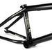 Black Radio Saxon BMX frame with smooth hourglass headtube and oval seat tube for extra foot clearance.