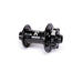 Black RADIO SONAR MTB front hub for thru-axle mountain bikes with 6-bolt disc mount and high-grade alloy construction