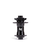 Radio Sonar MTB front hub in black alloy for thru-axle mountain bikes, disc and non-disc versions available