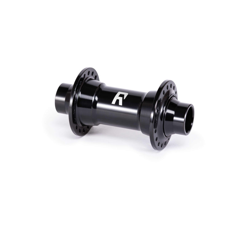RADIO SONAR MTB FRONT HUB black alloy front hub for mountain bikes with thru-axle design and multiple size options
