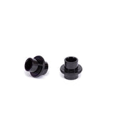 Black pair of Radio Sonar MTB front hub adapters for thru-axle systems.