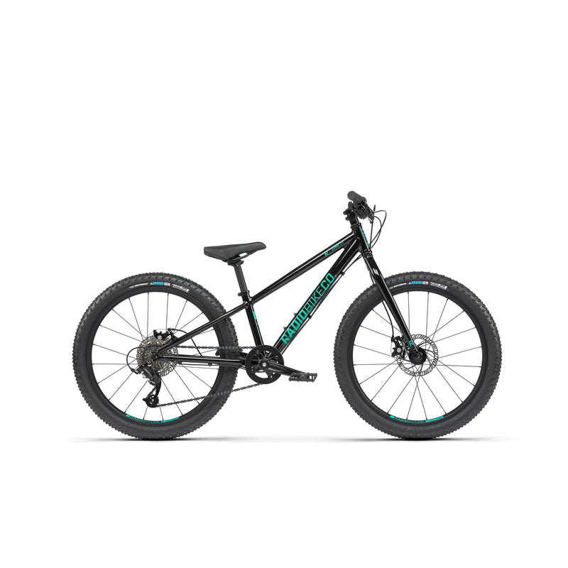 Black Radio Zuma 24 complete kids mountain bike with 24-inch wheels and alloy frame