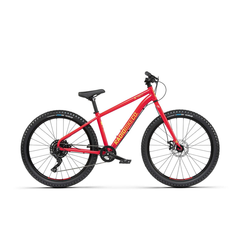 Red Radio Zuma 26 complete kids mountain bike with lightweight alloy frame and disc brakes