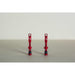 Set of two red MTB tubeless presta valves with double air duct and metal caps