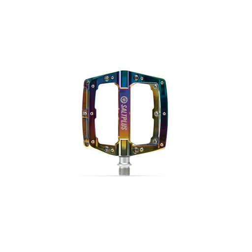 SALTPLUS HQ CNC Pedals with extra-large, slim alloy platform and sealed bearings.