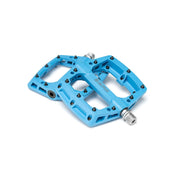 SALTPLUS HQ PC PEDALS in cyan, super-slim nylon with sealed bearings, large platform.