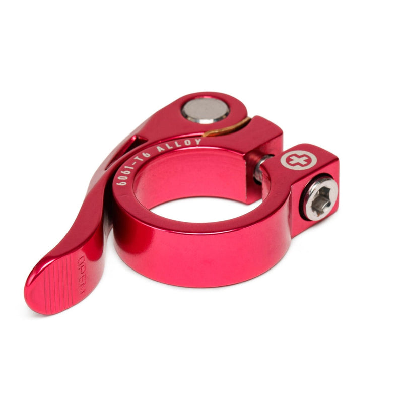 SALTPLUS HQ Seatclamp Quick Release, 28.6mm, 6061-T6 alloy, lightweight, red.