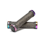 SALTPLUS LOCKED GRIPS with glitter finish, dual compound rubber, and CNC alloy lockrings.