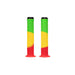 SALTPLUS XL GRIPS in rasta color, made of soft VEX Kraton rubber with flanged design and SALTPLUS push-in bar ends.