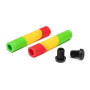 SALTPLUS XL GRIPS in rasta color with push-in bar ends, made of VEX Kraton rubber, flangeless and flanged options.
