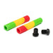 SALTPLUS XL GRIPS in rasta color with push-in bar ends, made of VEX Kraton rubber, flangeless and flanged options.
