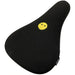 STRANGER JCAP SEAT fat pivotal bike seat with custom-molded patch designed by Jordan Capece in black