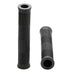 Pair of black STRANGER QUAN GRIPS with textured pattern and 165mm reversible length made of soft Kraton rubber or silicone compound