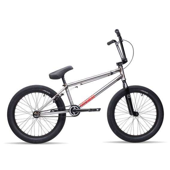 STRANGER SPITFIRE CASSETTE entry-level BMX bike with steel frame, 20.75" top tube, 9-tooth cassette, and 25lbs weight for casual riders