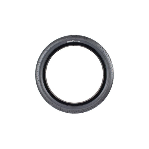 Sunday Street Sweeper v2 black tire with directional tread and Jake Seeley signature design, 20x2.40 inches, 100 PSI max