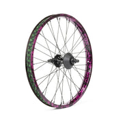 SALT EX cassette rear wheel with black and purple splatter, featuring a fully sealed EX hub and VALON rim.
